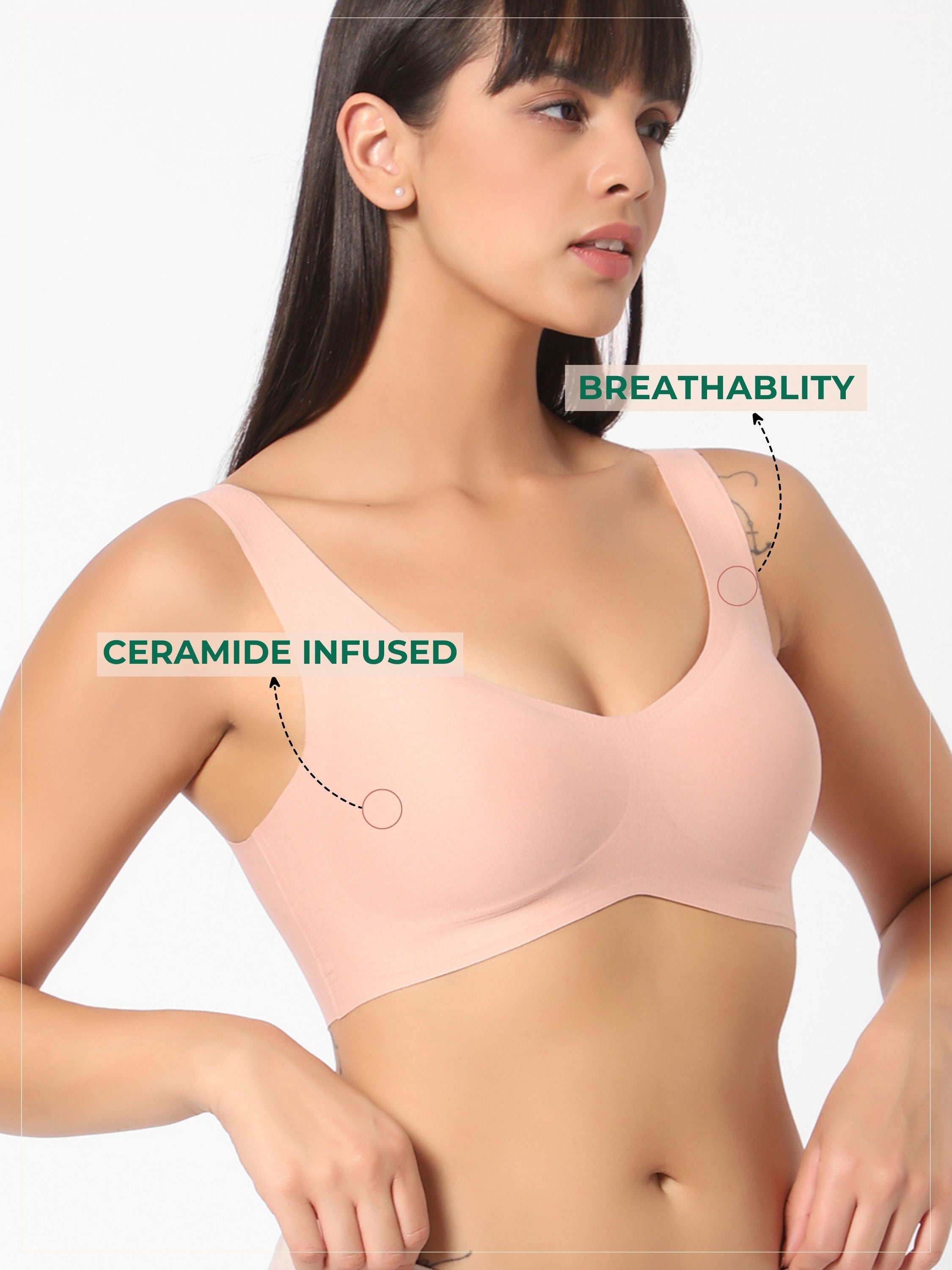 Maternity - Ceramide Infused Wireless One Size Seamless Beauty Bra